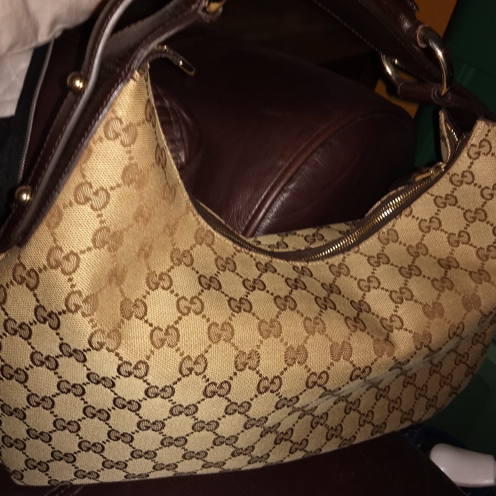 Gucci Horsebit Monogram GG Signature Hobo handbag